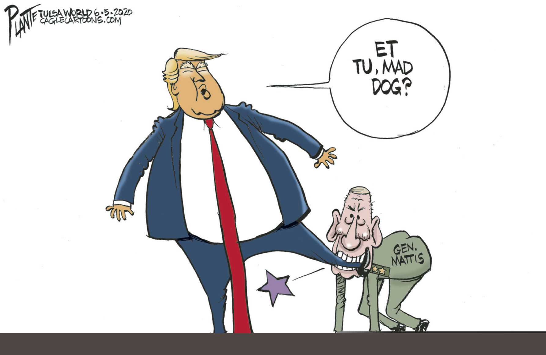 Bruce Plante Cartoon: Trump and Mad Dog
